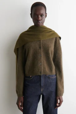 BRUSHED-CASHMERE CREW-NECK CARDIGAN