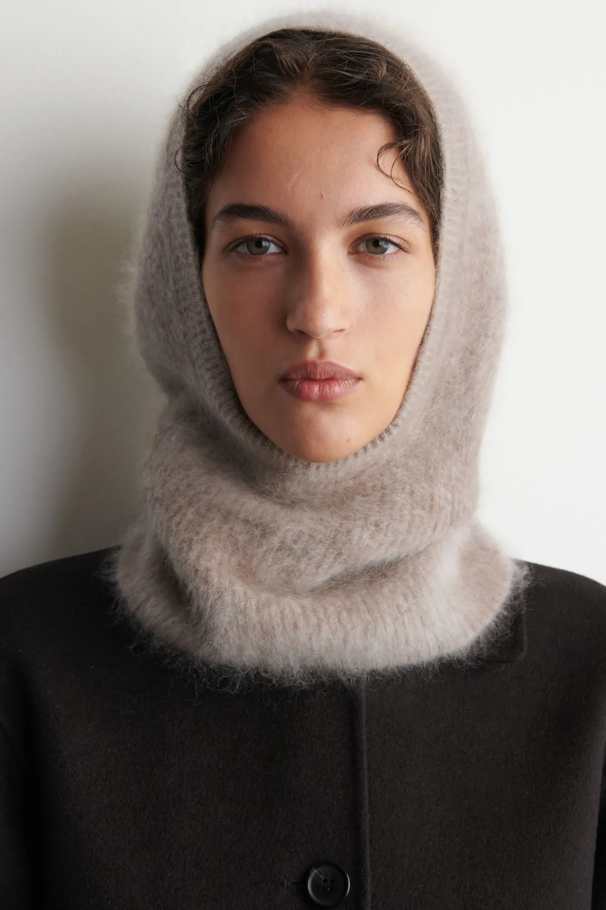 BRUSHED-CASHMERE HOOD