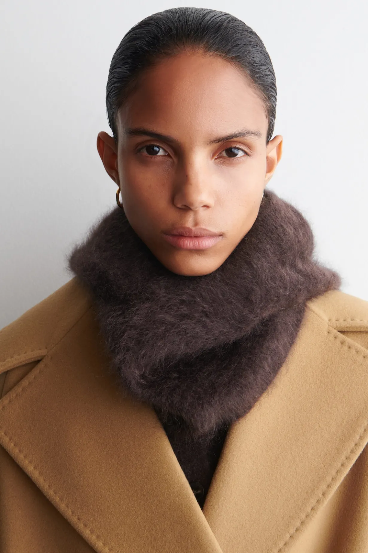 BRUSHED-CASHMERE HOOD