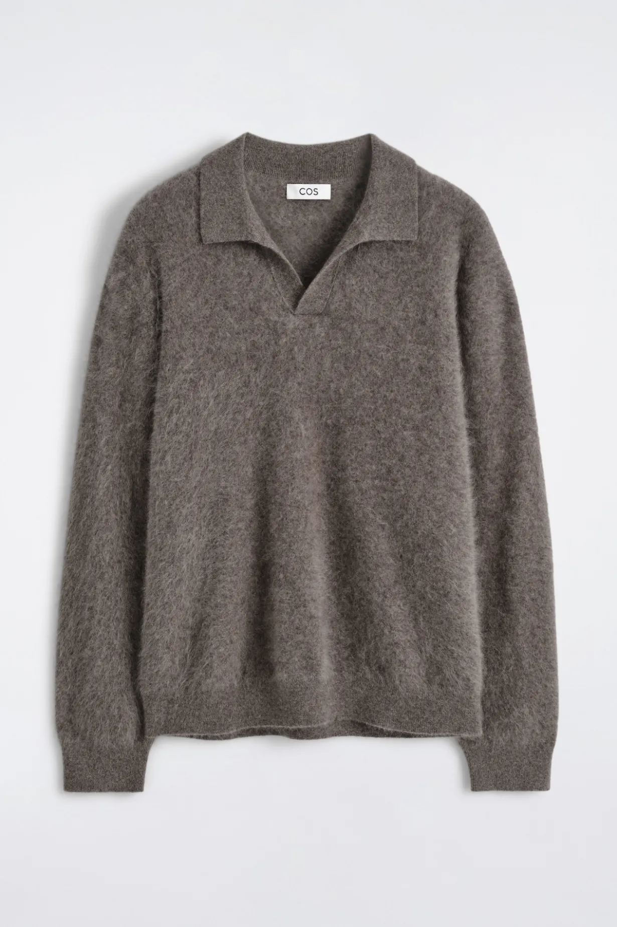 BRUSHED-CASHMERE POLO SWEATER