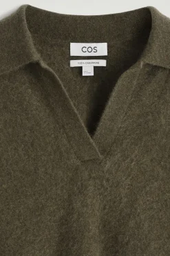 BRUSHED-CASHMERE POLO SWEATER