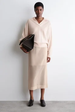 BRUSHED-CASHMERE POLO SWEATER