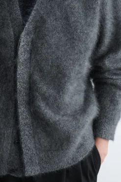 BRUSHED-CASHMERE V-NECK CARDIGAN