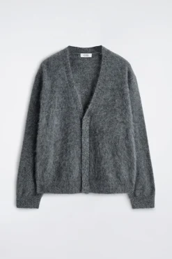 BRUSHED-CASHMERE V-NECK CARDIGAN