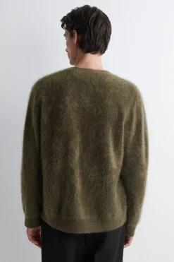 BRUSHED-CASHMERE V-NECK CARDIGAN