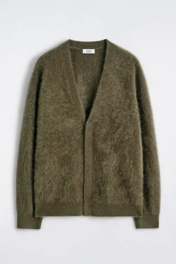 BRUSHED-CASHMERE V-NECK CARDIGAN