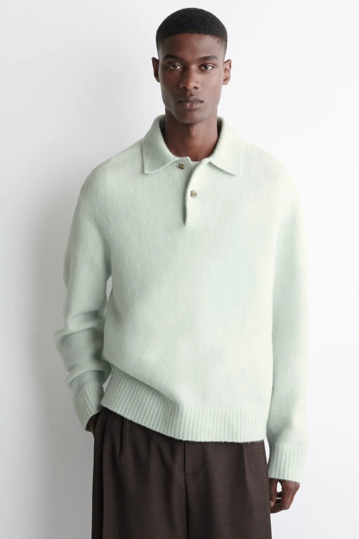 BRUSHED-WOOL POLO SHIRT