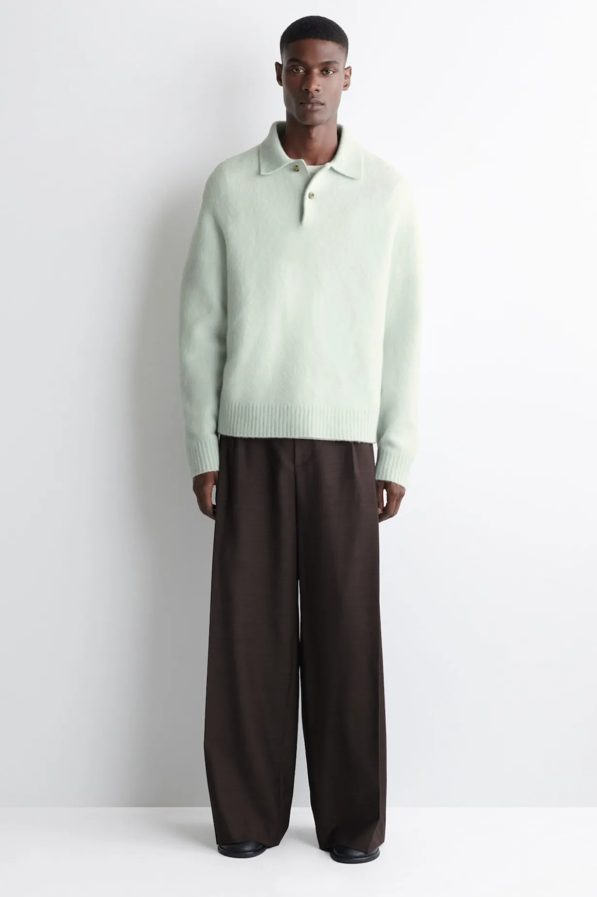 BRUSHED-WOOL POLO SHIRT