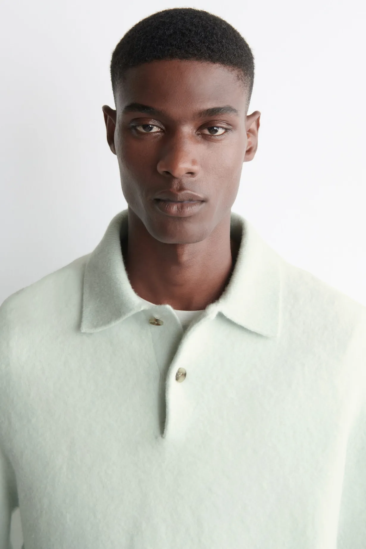 BRUSHED-WOOL POLO SHIRT