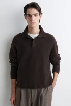 BRUSHED-WOOL POLO SHIRT