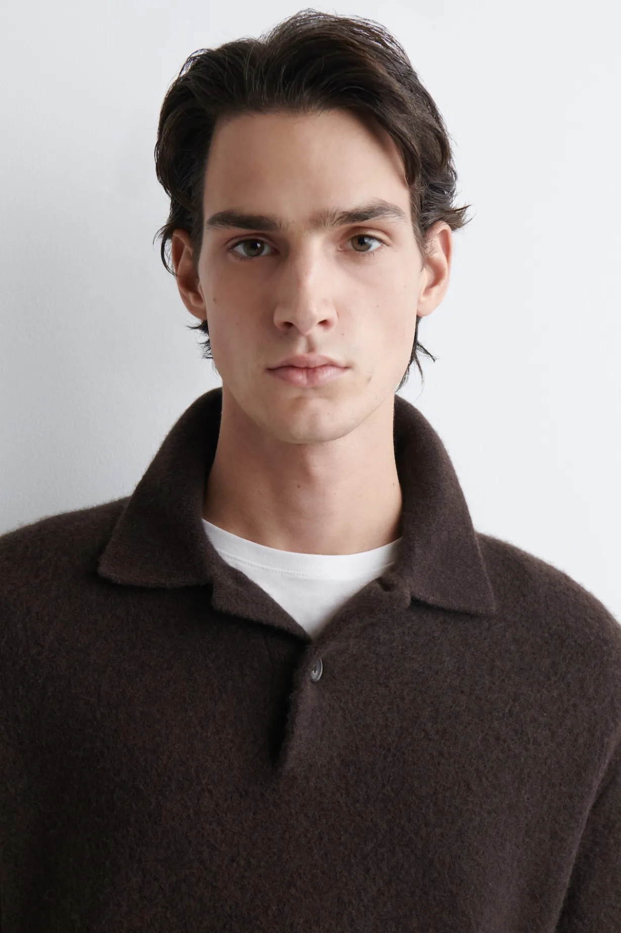 BRUSHED-WOOL POLO SHIRT