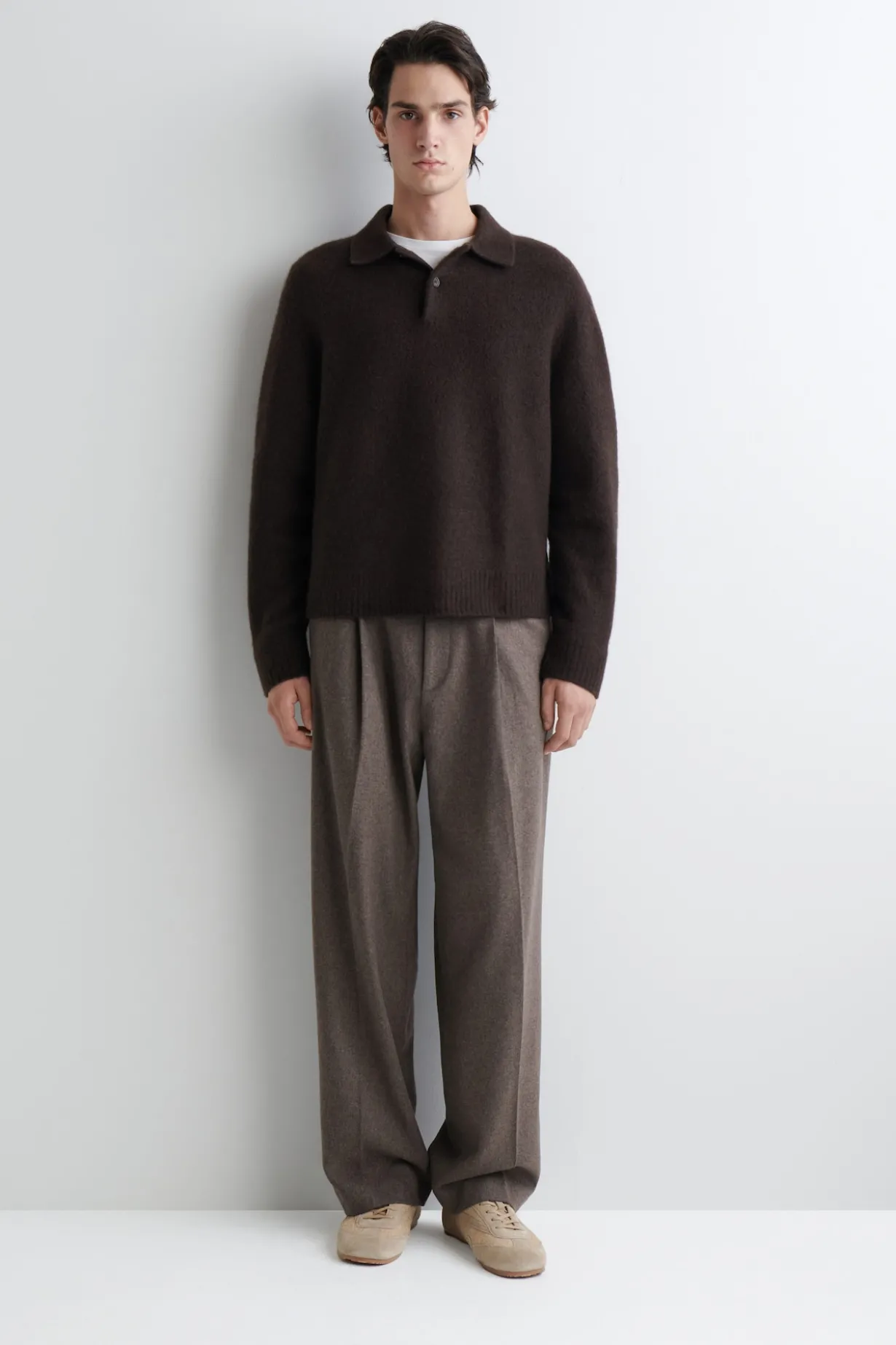 BRUSHED-WOOL POLO SHIRT