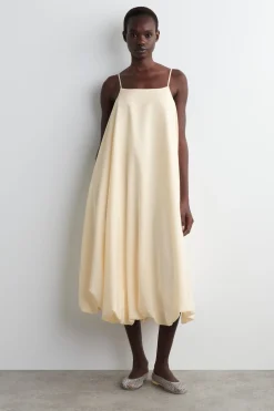 BUBBLE-HEM MIDI DRESS