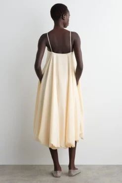 BUBBLE-HEM MIDI DRESS