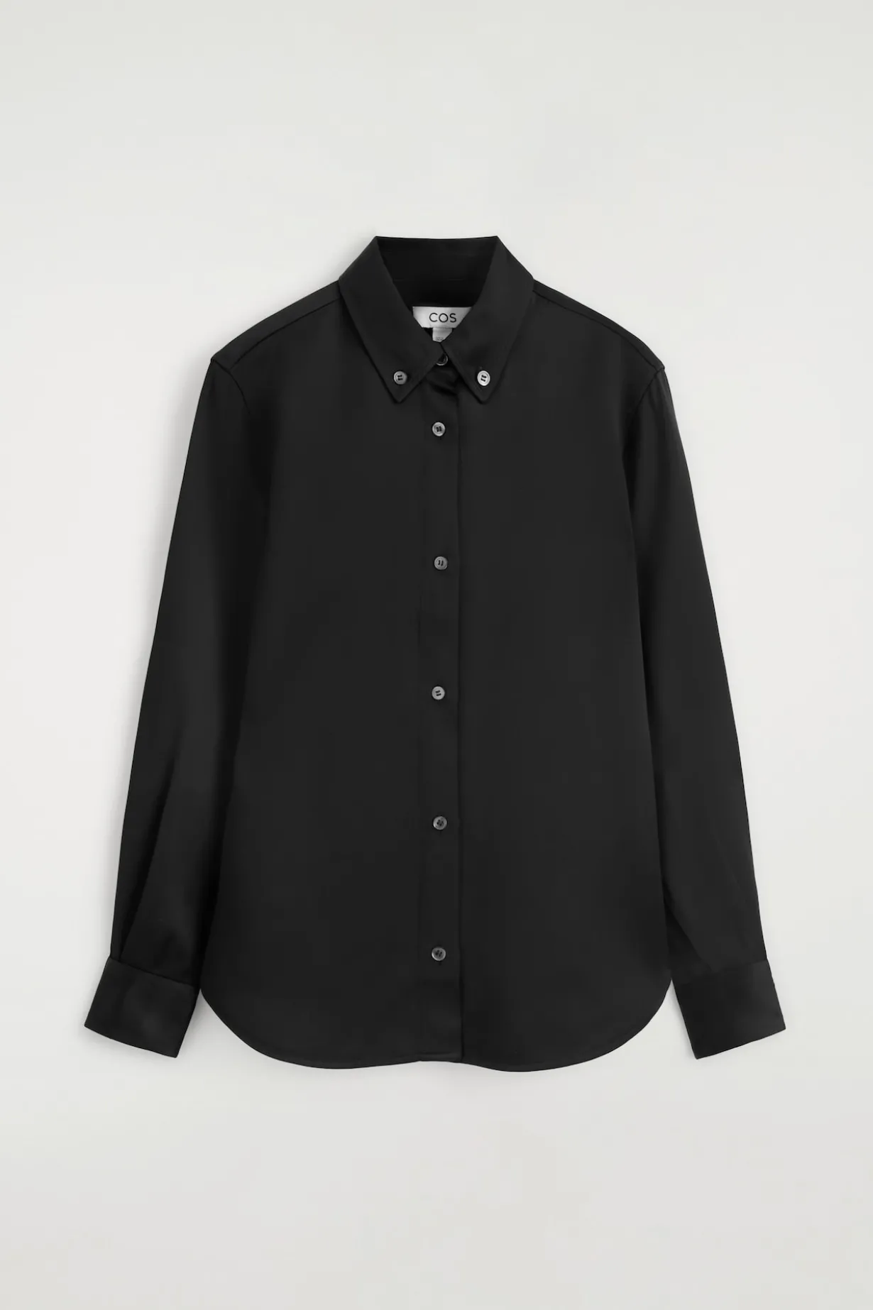 BUTTON-DOWN COLLAR SATIN SHIRT