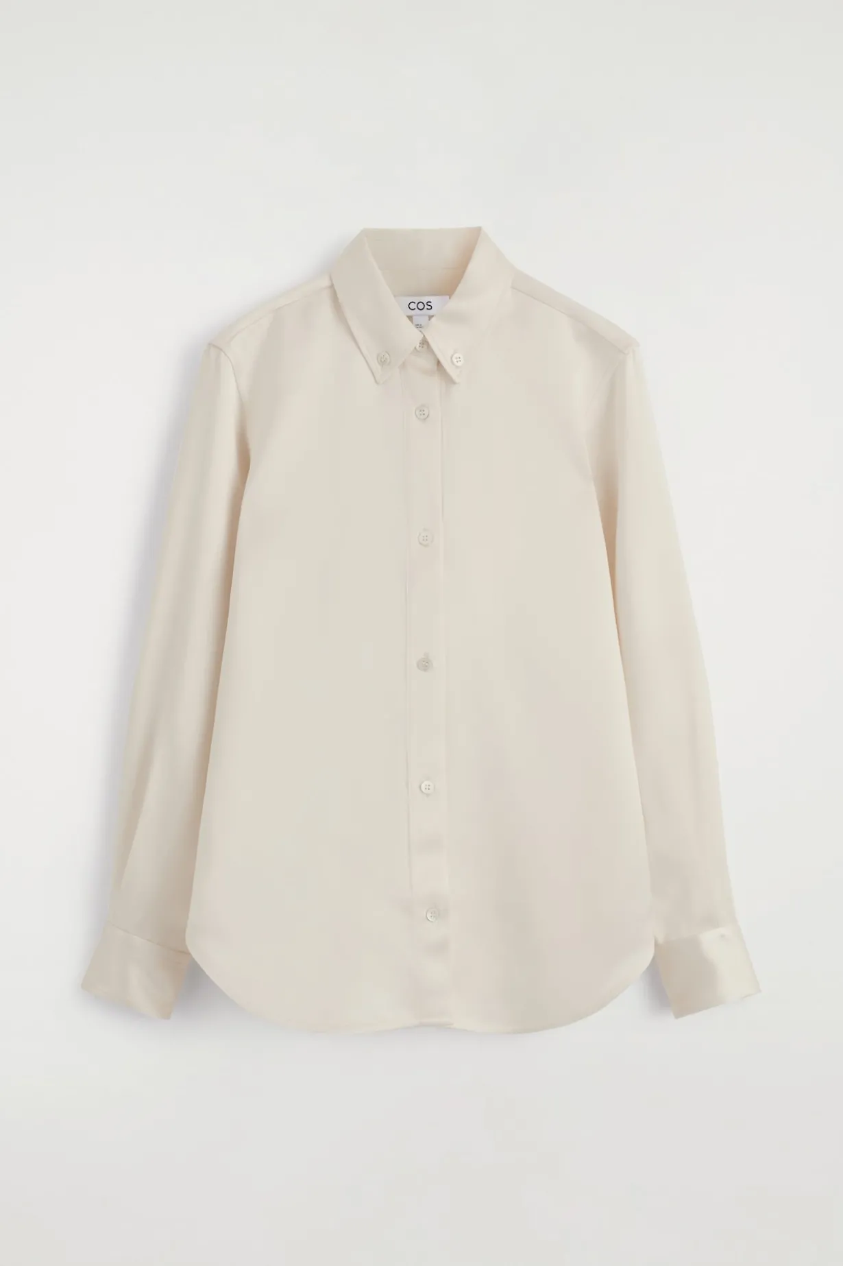 BUTTON-DOWN COLLAR SATIN SHIRT