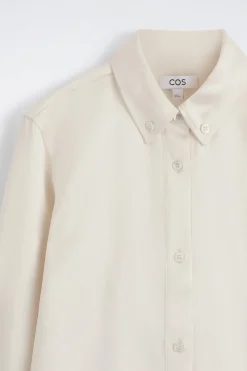 BUTTON-DOWN COLLAR SATIN SHIRT