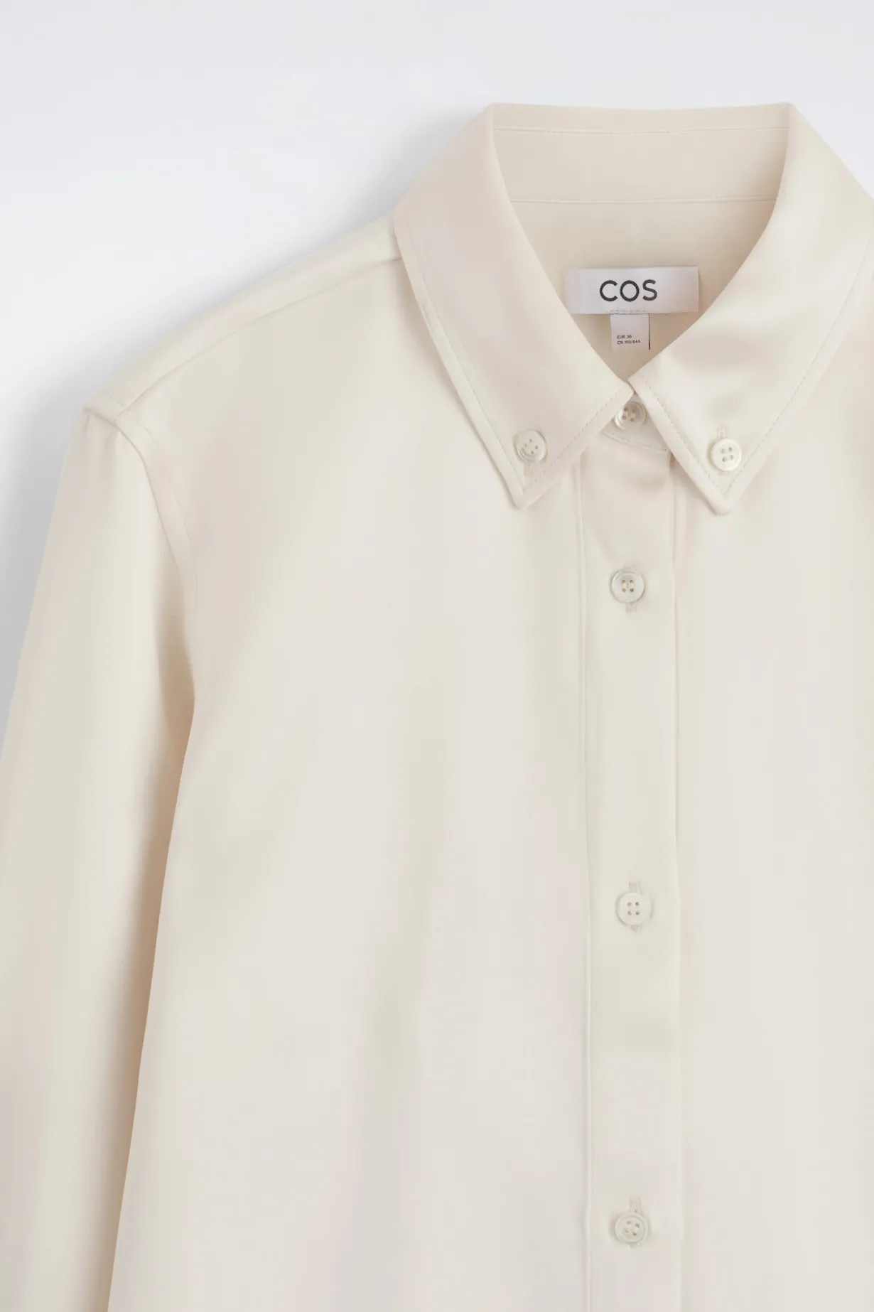 BUTTON-DOWN COLLAR SATIN SHIRT