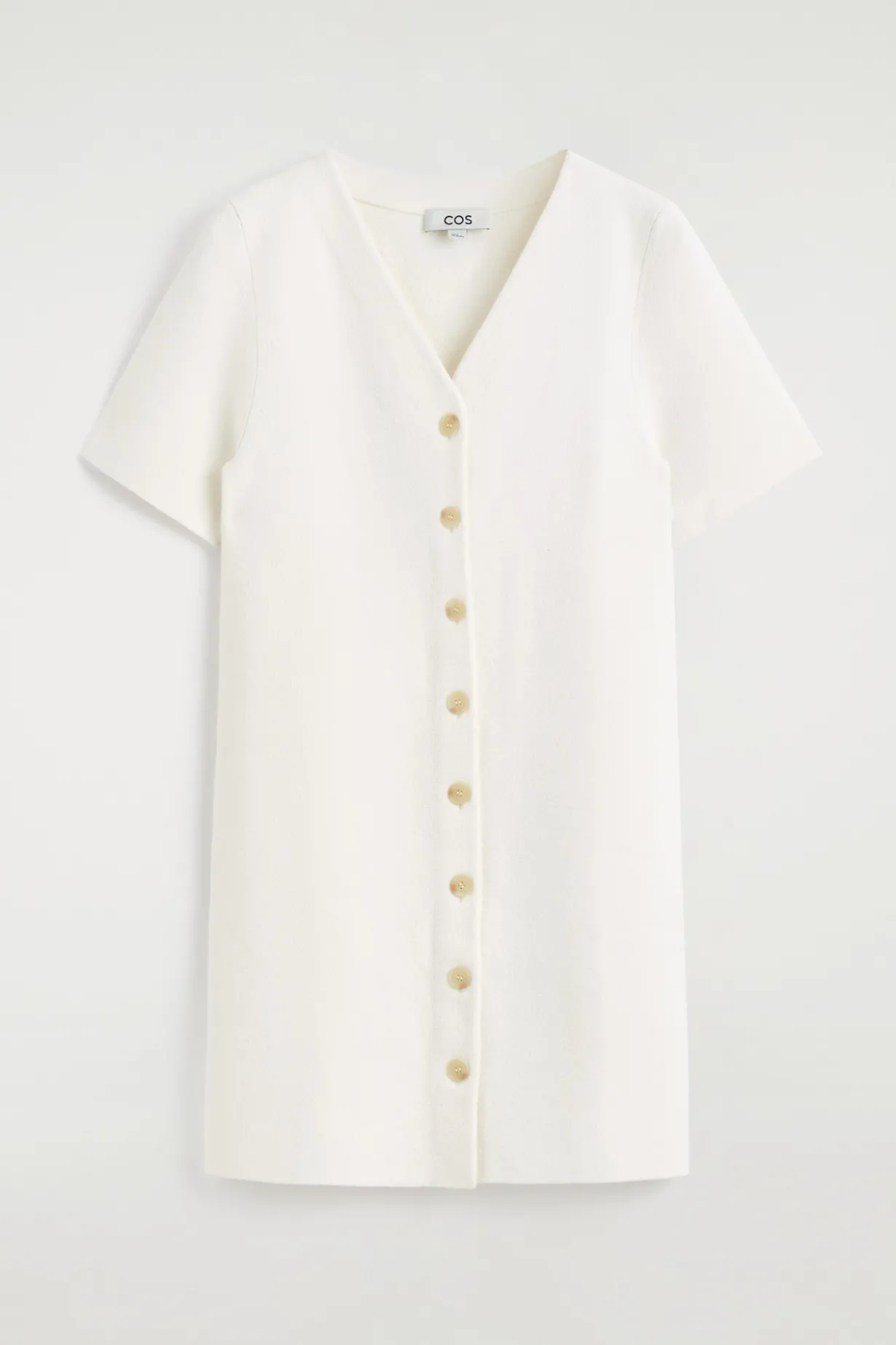 BUTTONED MILANO-KNIT MINI DRESS