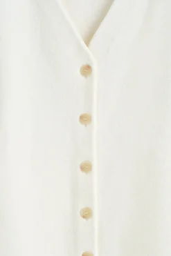 BUTTONED MILANO-KNIT MINI DRESS