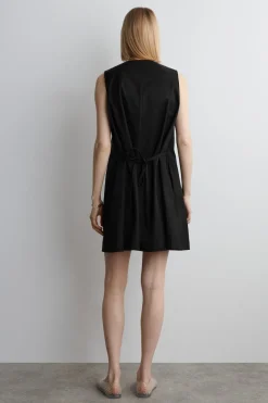 BUTTONED PIMA COTTON MINI DRESS