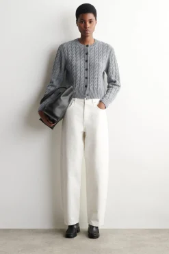 CABLE-KNIT MERINO WOOL CARDIGAN