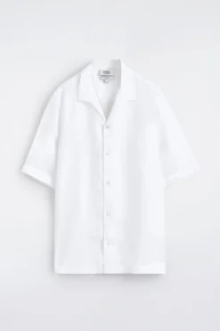 CAMP-COLLAR SHORT-SLEEVED LINEN SHIRT