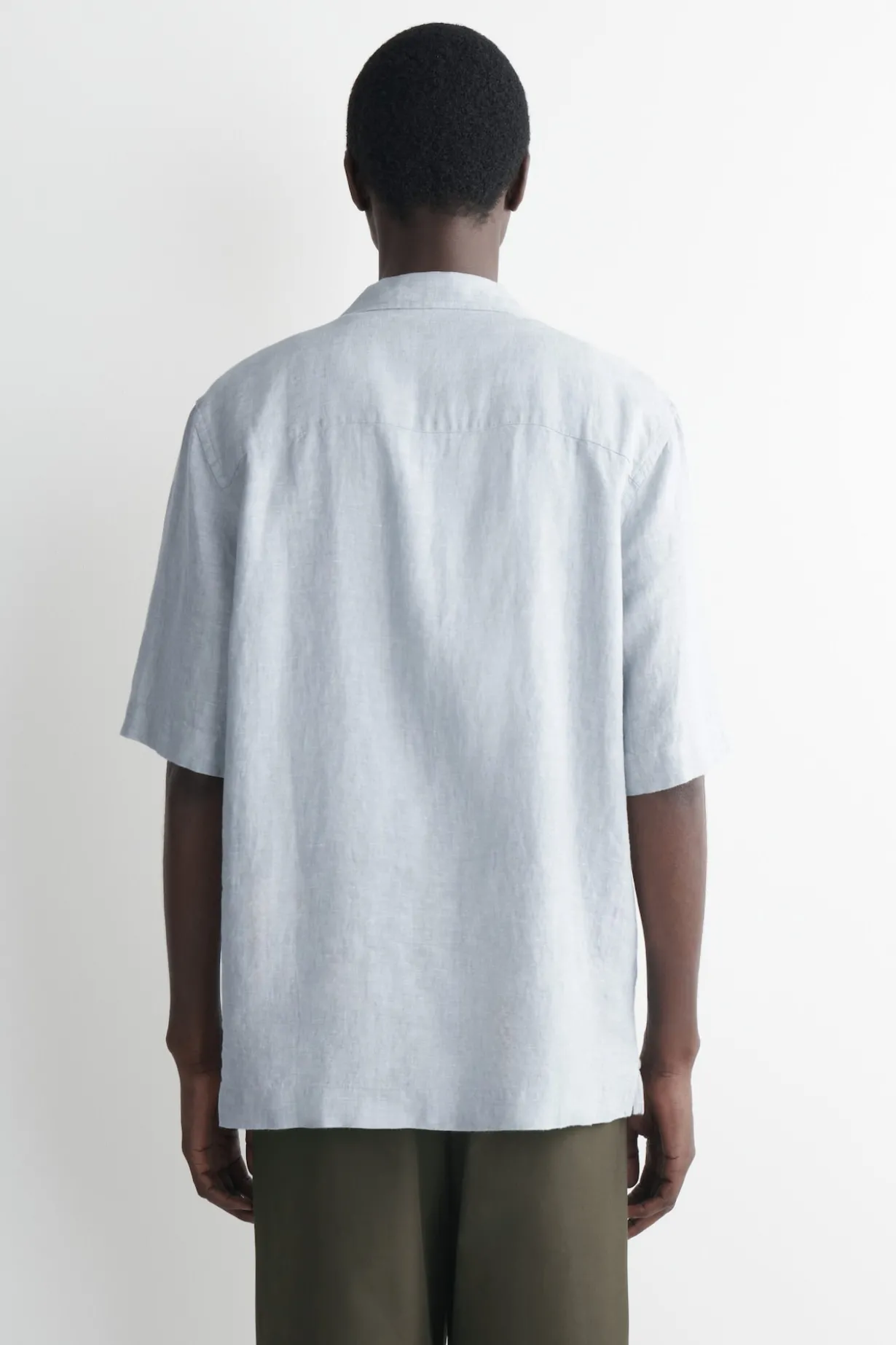 CAMP-COLLAR SHORT-SLEEVED LINEN SHIRT