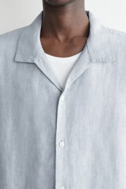 CAMP-COLLAR SHORT-SLEEVED LINEN SHIRT