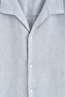 CAMP-COLLAR SHORT-SLEEVED LINEN SHIRT