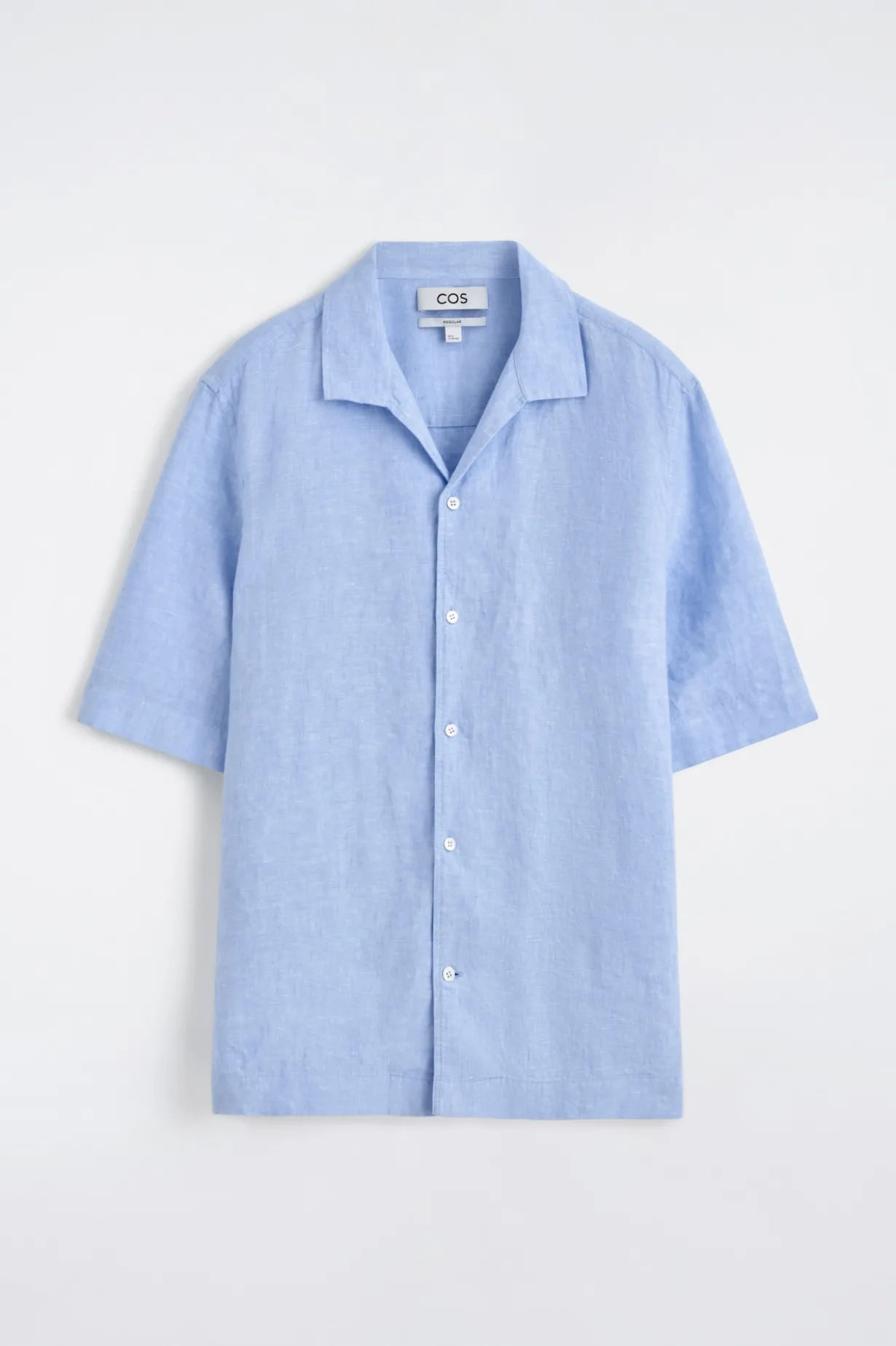CAMP-COLLAR SHORT-SLEEVED LINEN SHIRT