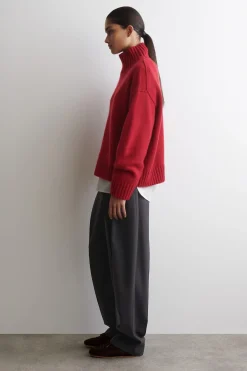 CASHMERE MOCK-NECK SWEATER