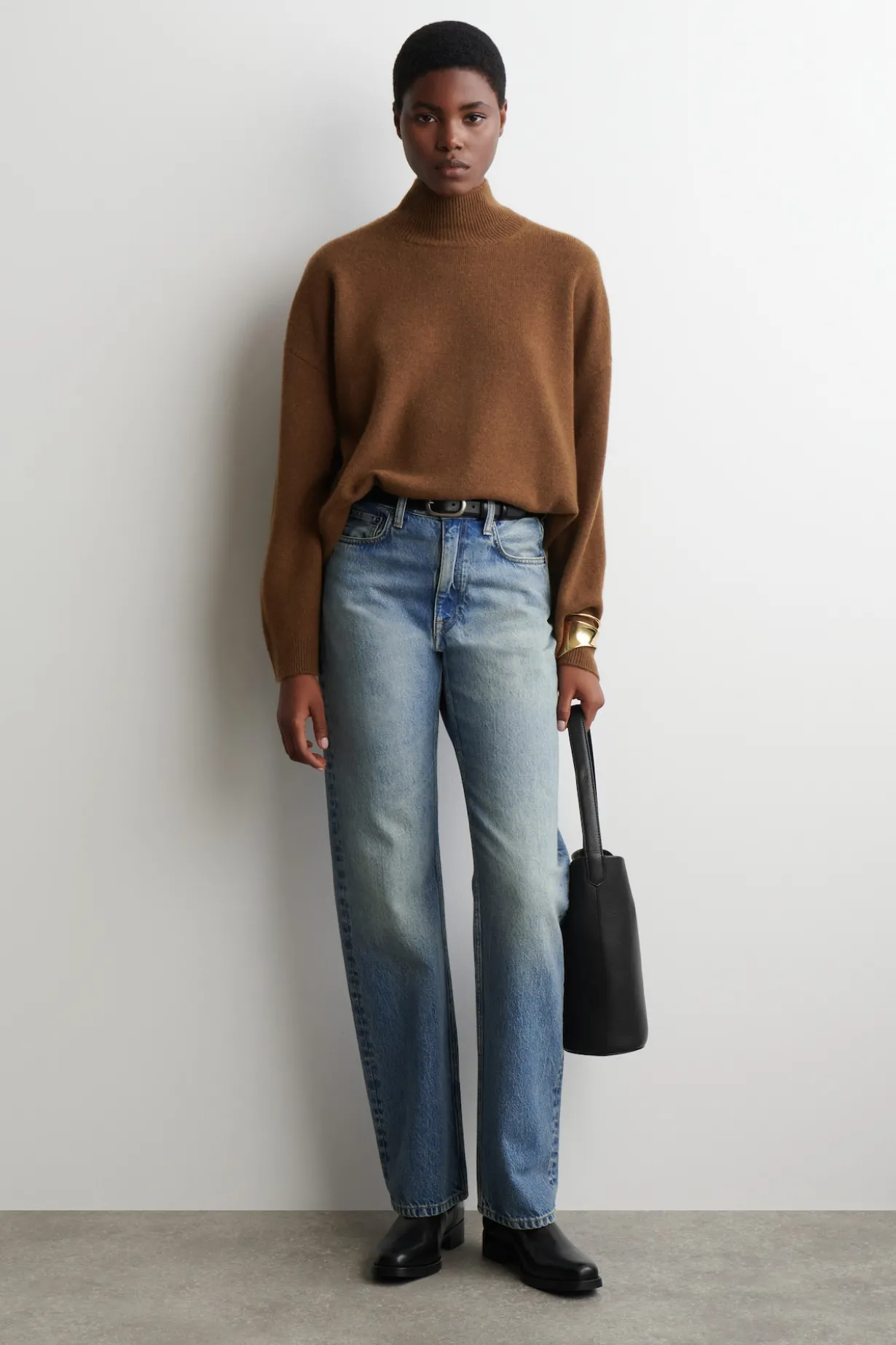 CASHMERE MOCK-NECK SWEATER