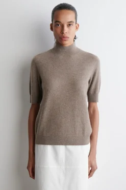 CASHMERE MOCK-NECK T-SHIRT
