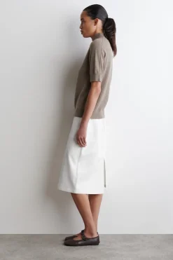 CASHMERE MOCK-NECK T-SHIRT