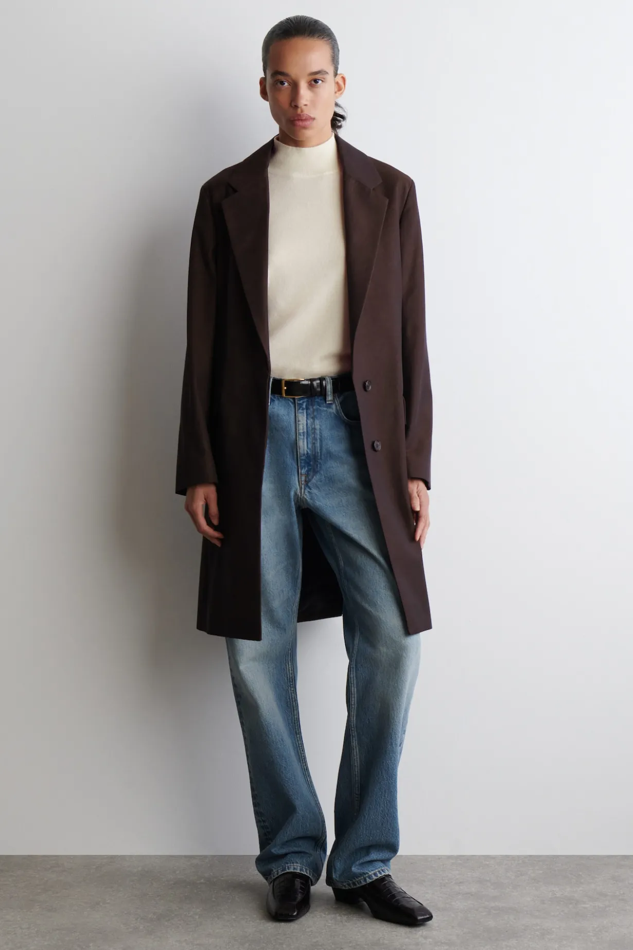 CASHMERE MOCK-NECK T-SHIRT