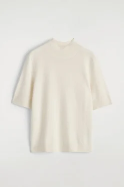 CASHMERE MOCK-NECK T-SHIRT