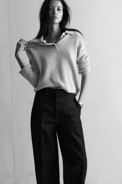 CASHMERE POLO SWEATER