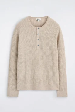 CASHMERE-LINEN HENLEY T-SHIRT