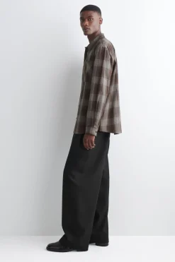 CHECKED BRUSHED-COTTON SHIRT
