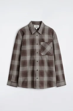 CHECKED BRUSHED-COTTON SHIRT