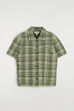 CHECKED COTTON-JACQUARD SHIRT