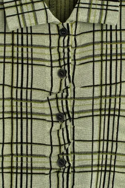 CHECKED COTTON-JACQUARD SHIRT