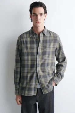 CHECKED COTTON-TWILL SHIRT
