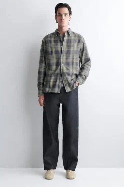 CHECKED COTTON-TWILL SHIRT