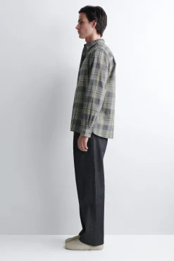 CHECKED COTTON-TWILL SHIRT