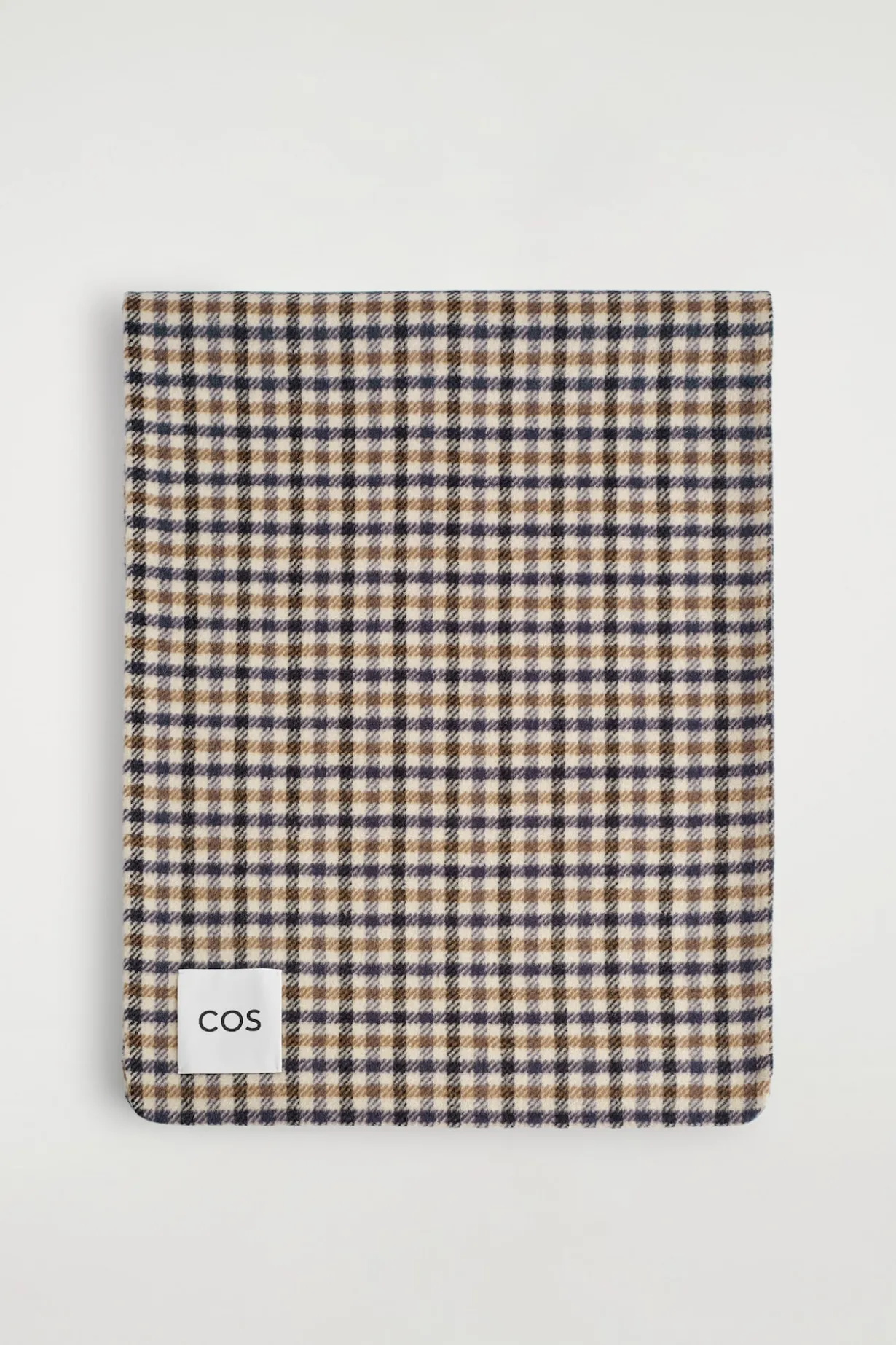 CHECKED DOUBLE-FACED MERINO WOOL SCARF
