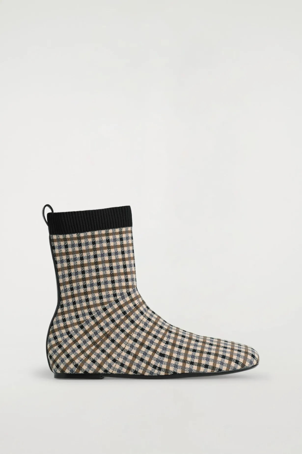 CHECKED KNITTED SOCK BOOTS