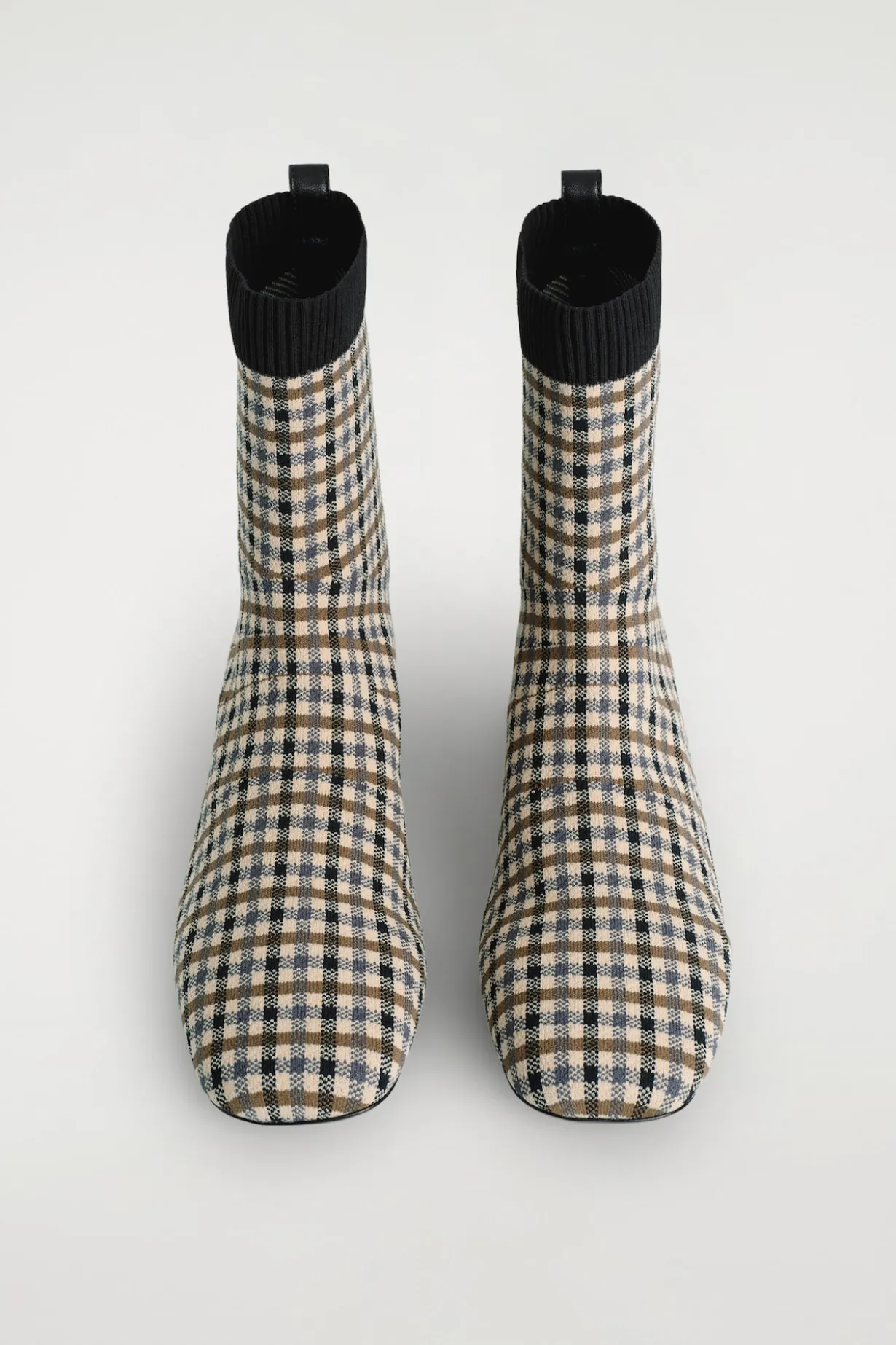CHECKED KNITTED SOCK BOOTS