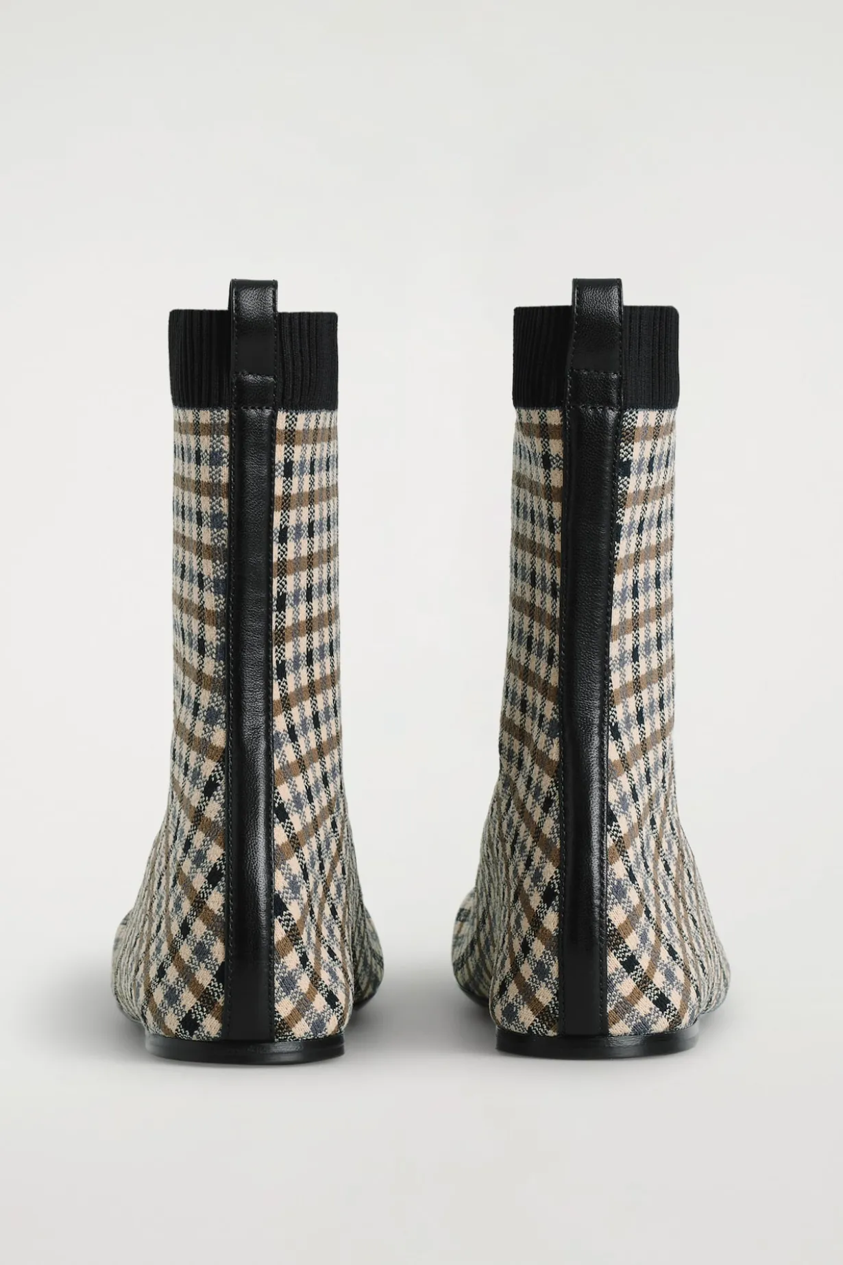 CHECKED KNITTED SOCK BOOTS